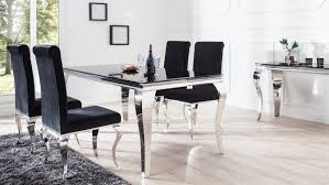 Salle A Manger Complete Chromee Et Verre Noir Design Zita Gdegdesign