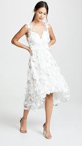 High Low Cocktail With Flower Petals Spring Cocktail Dress White Cocktail Dress Cocktail Dress Wedding