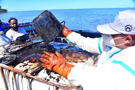 Skimming is a process that removes oil from the sea surface before it reaches sensitive areas along a coastline. Mauritius Oil Spill In The Indian Ocean Clean Up Ops In Full Swing