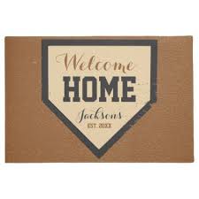 Large Baseball Family Home Plate Name And Year Doormat Zazzle Com Baseball Family Personalized Door Mats Door Mat