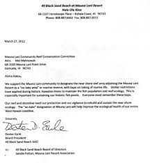 Usmc letter to presedent of the board example. Dear Damon Attention To The Proposed Marine Reserve At Mauna Lani Hawaii News And Island Information