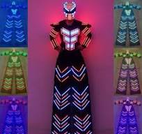LED Robot Cosplay Costume Suit Illuminated Dance Show Party Glow Clothes  Outfit | eBay