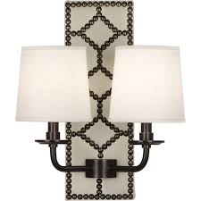 Farmhouse flushmount ceiling light black drum light fixture seeded glass shade $ 99.00 industrial mason jar bedroom wall sconce bronze finish set of 2 $ 59.99 rated 5.00 out of 5 Robert Abbey Z1032 Two Light Wall Sconce Williamsburg Lightfoot Backp Exact Size Overstock 32802447