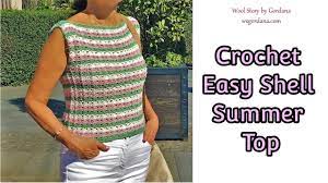 Colorful Crochet Shells For Top Blouse Heklana Letnja Kratka Bluza Youtube