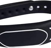 125KHZ RFID Wristbands EM4100 Silicone Bracelet Black Adjustable  (Black-2pcs)