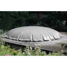 Aufblasbare Poolabdeckung Oval Sommer Und Winterabdeckung Grau 429 78