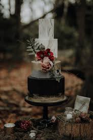 35 Breathtaking Black Wedding Cakes For Eternal Couple Skull Wedding Cakes Pink Rose Wedding Cake Black Wedding Cakes
