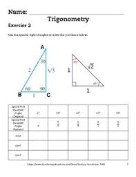 This Lesson Has Students Practice The Sine Cosine And Tangent Of The First Quadrant Special Angles Lesson Calculus How To Find Out