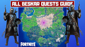 Successfully completing this challenge will unlock the beskar style for the mandalorian's left bracer. All Beskar Quests Guide Fortnite Chapter 2 Season 5 Youtube