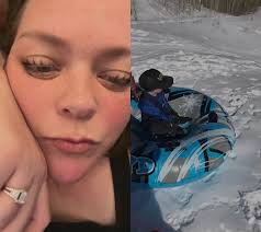 Dad Kid Snow Tube Where Did He Go