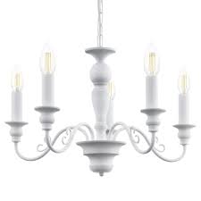 Eglo 49851 Caposile White 5 Arm Steel Chandelier Pendant Light