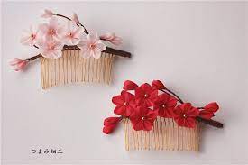 Handmade Japanese Traditional Tsumami Kanzashi Hair Clip Pin Etsy Japanese Hair Accessories Japanese Hairstyle Kanzashi