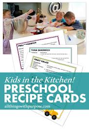 Free Preschool Recipe Cards Recipe Cards Kids Cookbook Printable Recipe Cards