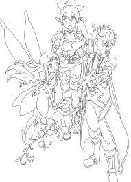 Anime Colouring Page Sword Art Online Drawing Sword Art Online Kirito Online Coloring Pages
