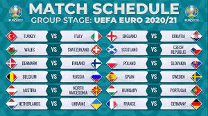 Uefa euro 2020 matches schedule. Match Schedule Uefa Euro 2020 2021 Group Stage Fixtures Youtube