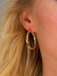 3 pairs big hoop earrings,stainless steel hoop earrings 14k gold plated rose gold plated silver for women girls sensitive ears (3 colors set) 4.5 out of 5 stars. 14k Gold Earrings Medium Hoop Earrings Classic Gold Etsy
