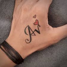 Letter A V tattoo for Couples ❤️🫰 #tattooideas #tattoodesign #tattooartist