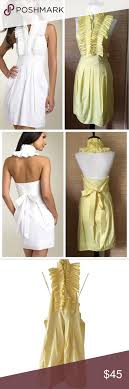 Bcbg Ruffles Halter Neck Dress Size 0 Gorgeous Pastel Yellow Color Bcbgmaxazria Dresses Mini Dresses Bcbgmaxazria Dresses Halterneck Dress