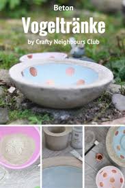 Poolparty Fur Piepmatze Vogeltranke Aus Beton Crafty Neighbours Club Poolpartys Garten Beton Diy Kreative Ideen