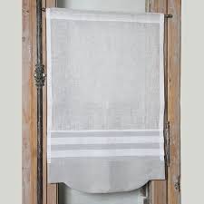 Brise Bise Brise Bise Lin Blanc Et Gris Simple N6 Brise Bise Lin Rideaux A Nouettes Petit Rideau