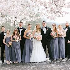 Gray And Black Wedding Party Grey Bridesmaid Dresses Wedding Parties Colors Black Wedding
