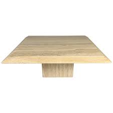 Pedestal coffee tables are a great choice for small living rooms because they take up less visual space. Travertine Square Midcentury Italian Pedestal Coffee Table For Sale At 1stdibs