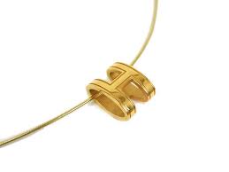 Hermes Pop H Necklace Metal Gold Bf059746 Elady Global Metal Necklaces Necklace Gold