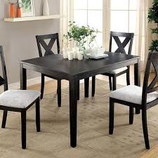 Building a dining room table is a post that will provide you with the process of getting the job done. Glenham Cm3175t 5pk 5 Pc Dining Table Set With Transitional Style X Cross Back Design Tapered Legs Padded Fabric Cushions In Distressed Black Appliances Connection