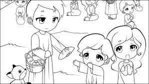 Each of the six coloring pages for this story includes a picture to color . Miracles Jesus Did