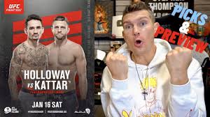 Ufc on abc 1 took place saturday, january 16, 2021 with 10 fights at etihad arena in abu dhabi, dubai, united arab emirates. Ufc Fight Night Holloway Vs Kattar Preview Picks Youtube