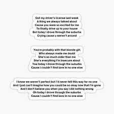 Drivers License Lyrics Gifts Merchandise Redbubble How to exchange a driving licence issued in another country for an irish driving licence, including information on the fees and a list of recognised exchange countries. drivers license lyrics gifts merchandise redbubble