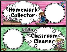 Classroom Jobs Hanging Chart Garden Or Bug Theme