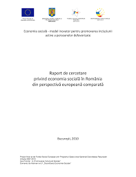 Pdf Raport De Cercetare Privind Economia Socială In Romania Din Perspectivă Europeană Comparată