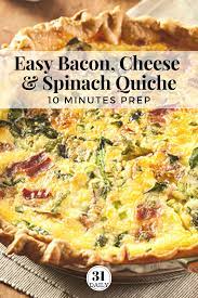 Easy Bacon Cheese And Spinach Quiche Recipe Quiche Recipes Easy Quiche Recipes Quiche Lorraine Recipe