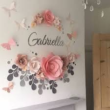 Baby Room Flower Arrangement Baby Room Paper Flowers Etsy Paper Flower Wall Decor Paper Flower Wall Wedding Large Paper Flowers