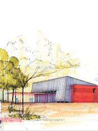 Community Centre Western Cape Architecture Sketch Architecture Drawing Rendering Techniques