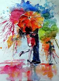Raining And Love Painting Art Painting Love Painting