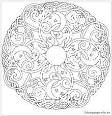 The outer circle imitates the circular nature of many things in the organic world: The Sun And The Moon Mandala Coloring Pages Mandala Coloring Pages Coloring Pages For Kids And Adults