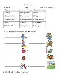 Free Time Activities Free Time Activities Time Activities English Activities