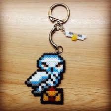 Hedwig Keychain Harry Potter Hama Perler Beads By Hama Geek World With Images Harry Potter Perler Beads Perler Beads Designs Perler Beads