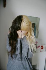Want to lighten your hair from brown to blonde? An Entry From Small Town Kids Half Dyed Hair Split Dyed Hair Hair Styles