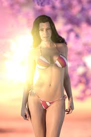 4k00:18portrait de fille avec un motif uv sur son visage, elle bouge lentement ses mains et regarde avec les yeux noirs devant l'appareil photo. Artstation Gina In Bikini At Sunset Fran P Holland