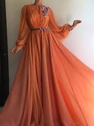 Long Sleeve Prom Dresses A Line Hand Made Flower Chiffon Prom Dress Long Evening Dress Jkl1584 Prom Dresses Long With Sleeves Prom Dresses With Sleeves Chic Evening Dress