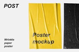 Post Poster Wrinkle Mockup In 2020 Poster Mockup Brochure Design Template Mockup