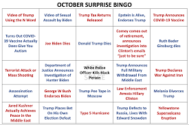October Surprise Bingo Card What Are Your Predictions Fivethirtyeight