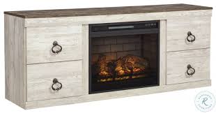 Shop electric fireplaces to warm your home and add ambiance, available in a variety of styles. Willowton Whitewash 60 Tv Stand With Electric Fireplace From Ashley Coleman Furniture