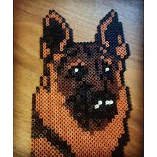 German Shepherd Dog Hama Beads By Hecamic Perles A Tisser Perle A Repasser Modeles Dessin Carreau