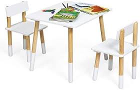 Amazonbasics kids wood table and 4 chair set, natural table, assorted color chairs by amazonbasics. Amazon Com Costzon Kids Table And 2 Chair Set Wooden Table Furniture For Toddler Drawing Reading Arts Cra Kids Wooden Table Table Furniture Kids Craft Tables