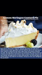 Lemon Meringue Custard Pie Very Easy To Make Lemon Pie Recipe Condensed Milk Meringue Pie Recipes Lemon Pie Recipe