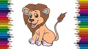 As you can see in the image, the first thing is to draw an oval on the left side, to which an oval of a smaller dimension is added, tilted down and to the left. How To Draw A Lion Cute And Easy Step By Step Easy Animals To Draw For Kids
